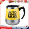 Stainless Steel Self Stirring Mug Auto Electric Coffee Mixing Cup (Yellow)