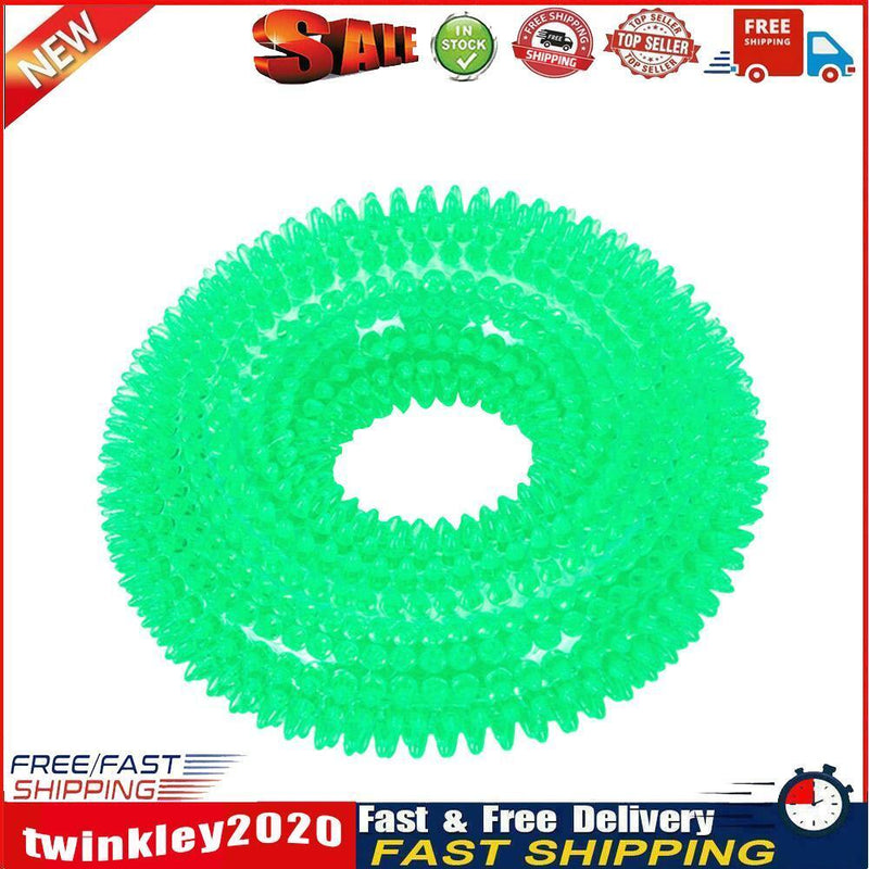 Bite Resistant Golden Dog Retriever Circle Ring Thorn Molar Ball (S Green) Newly