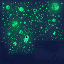 Glow in The Dark Stars and Planets Bright Solar System Wall Stickers - Glowing