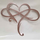 Metal Infinity Heart Art Love Wall Sign Decor for Living Room (Champagne)