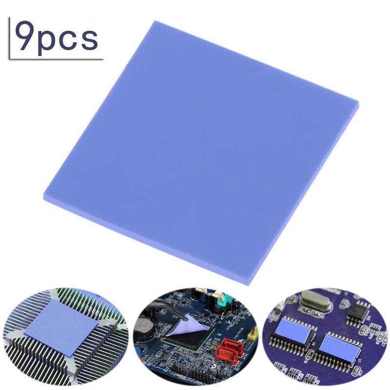 9pcs 30x30x2mm Pad GPU CPU Heatsink Cooling Conductive Silicone Thermal Conductive Pad f