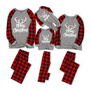 Parent-Child Pajamas Suit Christmas Letter Plaid Sleepwear Match Family Outfits