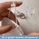 Rotatable Bee Thimble Ring Finger Wear Crown Knitting Loop Crochet Yarn Guides