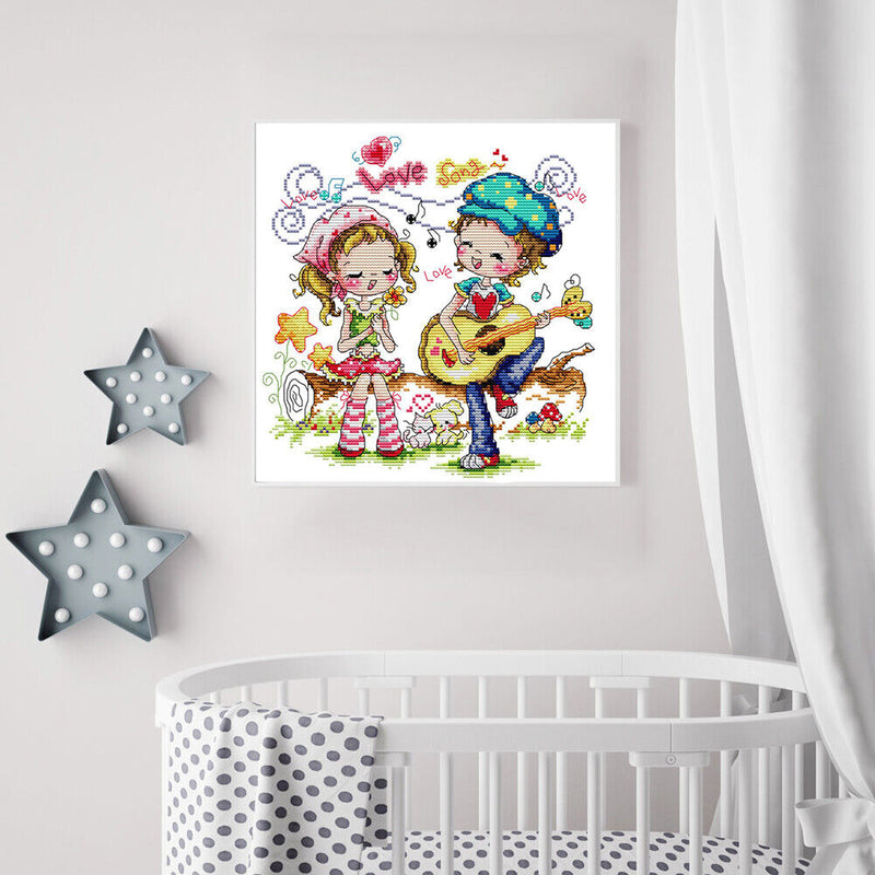 Partial Embroidery Love Song DIY Stamped Canvas 14CT Needlework Sets Home Decor