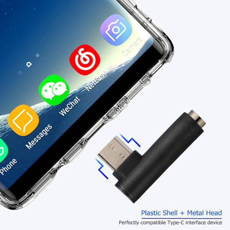 JUNERAIN Jaserain USB-C Headset Adapter 90 Degree Type C Male to 3.5mm Female