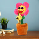 Simulation Sunflower Dancing Saxophone Musical Plush Toys (Rose Fillet) Newly