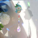 Diamond Drill Rainbow Collection Hang Crystal Prisms Wind Chime Decor (Owl)