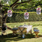 Solar Lantern Chinese Japanese Print Hanging Outdoor Garden Party Light (E)