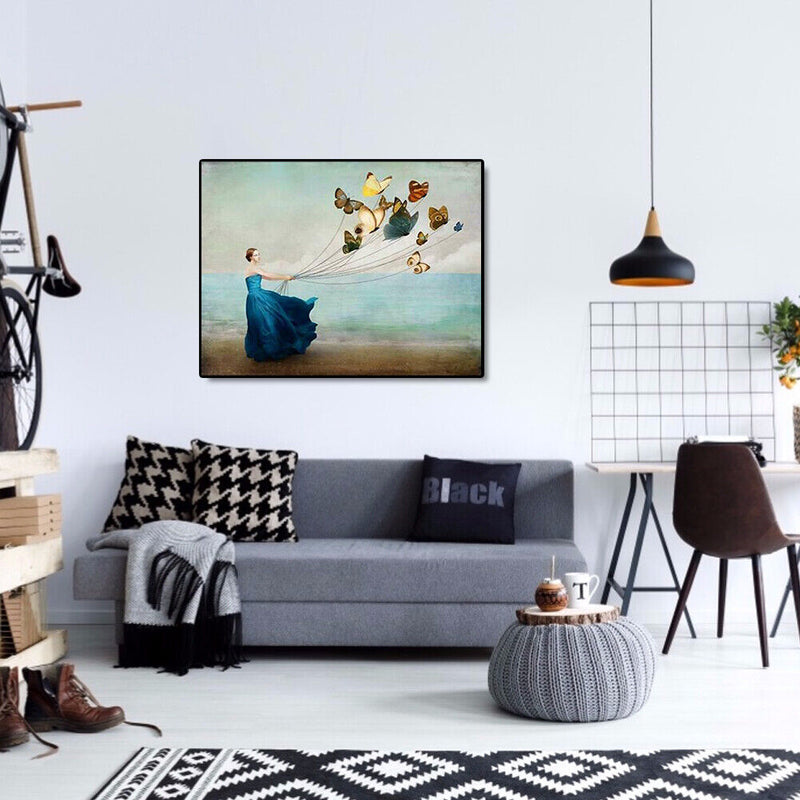 Painting By Number Kit Butterfly Girl Handpainted Drawing DIY Oil Wall Art