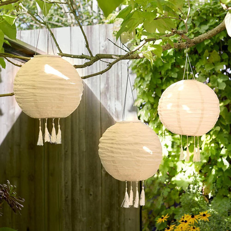 LED Round Solar Decorative Lantern Hanging Garden Yard Lighting (Champagne)