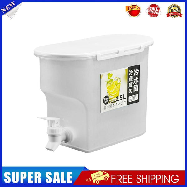 Cold Kettle with Faucet Refrigerator Lemonade Cool Juice Bucket Jug (White)