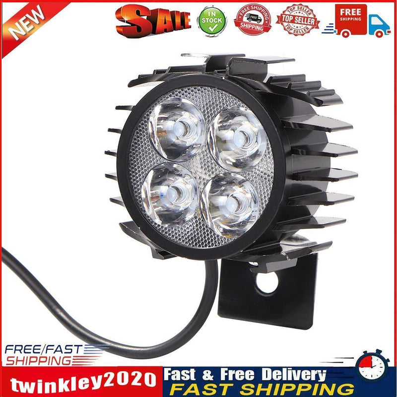 4 LED Electric Folding Bike Front Light Aluminum 12W Ebike Horn Headlight Newly