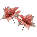 Home Decoration Xmas Gift Glitter Ornament Christmas Tree Flowers Poinsettia