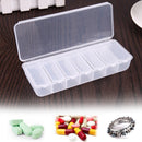 5pcs Large Travel Portable 7-Day Medicine Box Tablet Container(Clear)