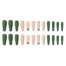 Extra Long False Nails Flower Pattern Pink Nails Ballet Diamonds X4J0