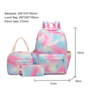 #A 3pcs/set Backpack Gradient Rainbow Print Kids Bookbag 3 in 1 Lunch Bag Girl