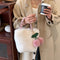 Women Soft Plush Cute Furry Fluffy Cherry Bags Shopping Bags Totes Handbags