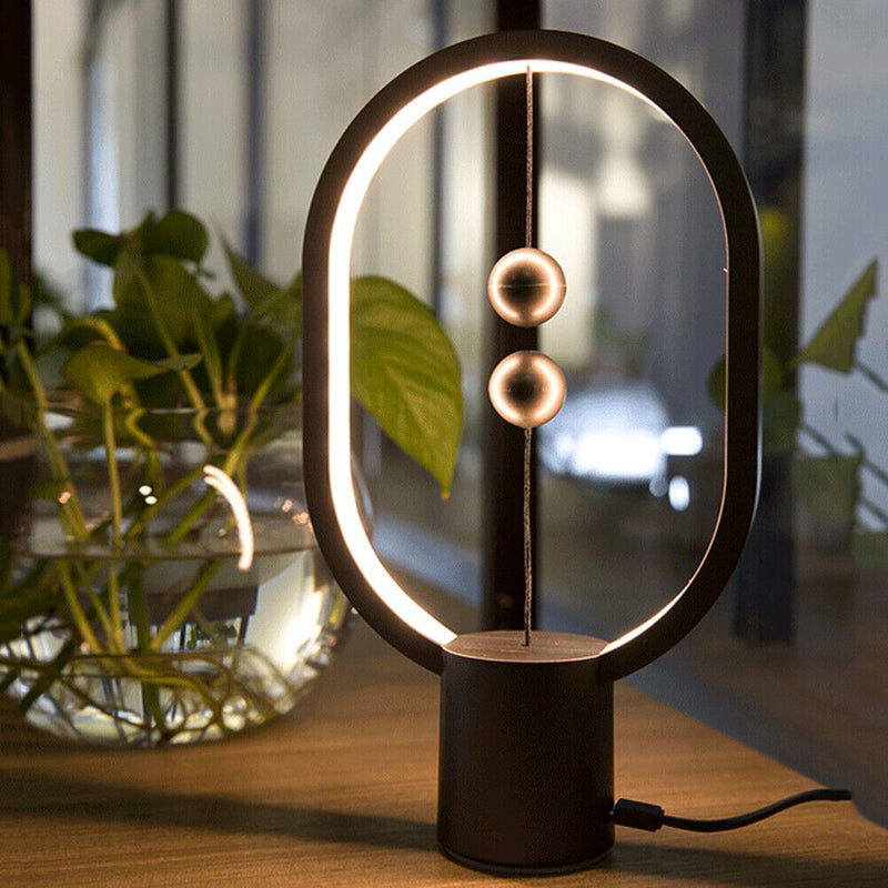 USB Balance LED Table Lamp Magnetic Mid-air Switch Night Light (Dark Grey)