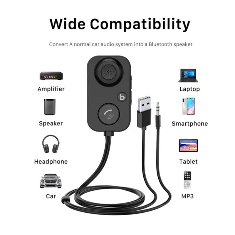 Car Bluetooth-Compatible 5.0 Receiver Wireless Adapter for Hands-Free Amplifier
