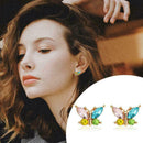 Sterling Ear Stud Studs Rhinestone Butterfly Earrings Exquisite Favor S4O2 T9Q2