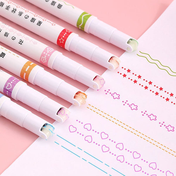 Drawing Tools Curve Highlighter Pen Multiple Shapes Integrated Markers Pen
