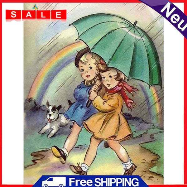 5D Diamond Painting Little Girl Full Round Drill DIY Art Crafts Mosaic Picture