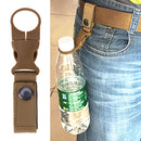 Portable Outdoor Hiking Nylon Webbing Bottle Holder Buckle Clip(Khaki)