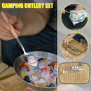 12Pcs Camping Cutlery Set Outdoor Tablewares Storage Bag Spoon Chopsticks Fork_