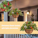 DIY Pre-Lit Artificial Christmas Hanging Basket Garden Patio Lawn Decorations`