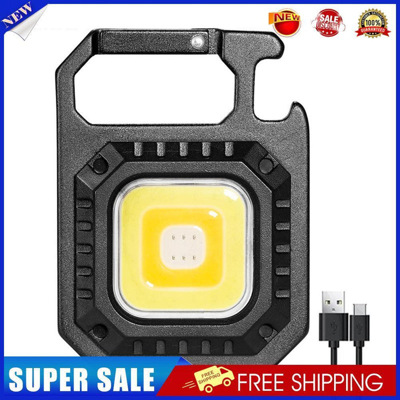 COB LED Mini Keychains Flashlight 500lm Waterproof Pocket Work Lamp (A)