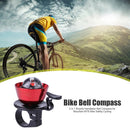 2 in 1 Bicycle Handlebar Bell Compass for MTB Bike Safety Cycling (Red)