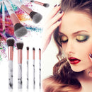 5pcs Marble Texture Eye Shadow Blush Powder Foundation Makeup Brushes Set