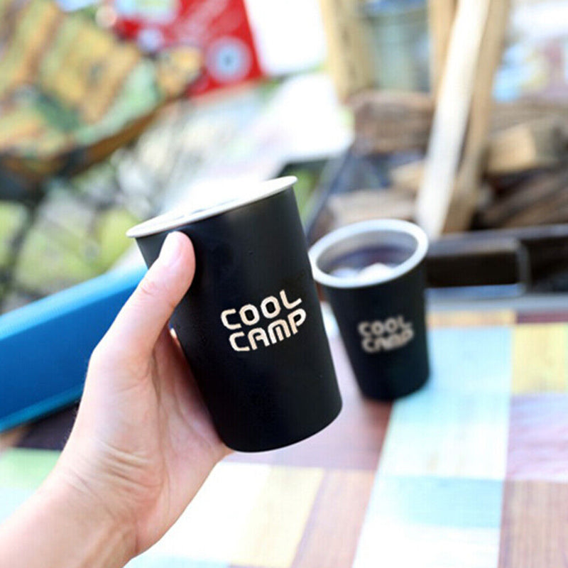 4pcs/lot 350ml Outdoor Camping Tableware Travel Cups Set Stainless Steel