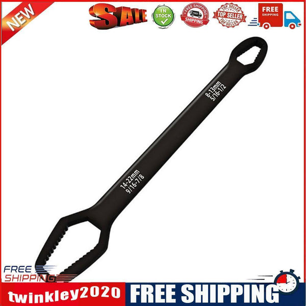Universal Torx Wrench Double-head Adjustable 8-22mm Ratchet Spanner (Black)