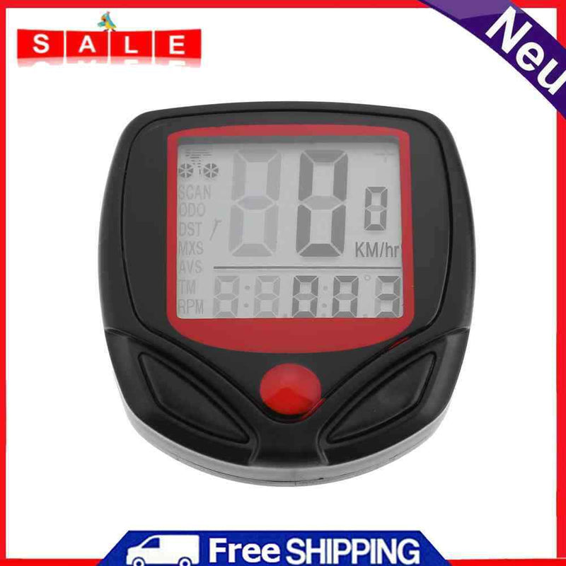 Waterproof 15 Working LCD Bicycle Bicycle Mileage Counter Speedometer Fah