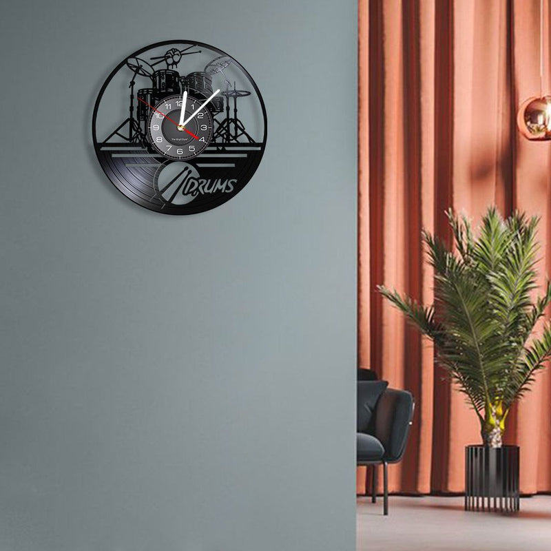 Drum Kit Clock Watch Wall Hanging Wall Clocks Hanging Watch Record Wall Clock