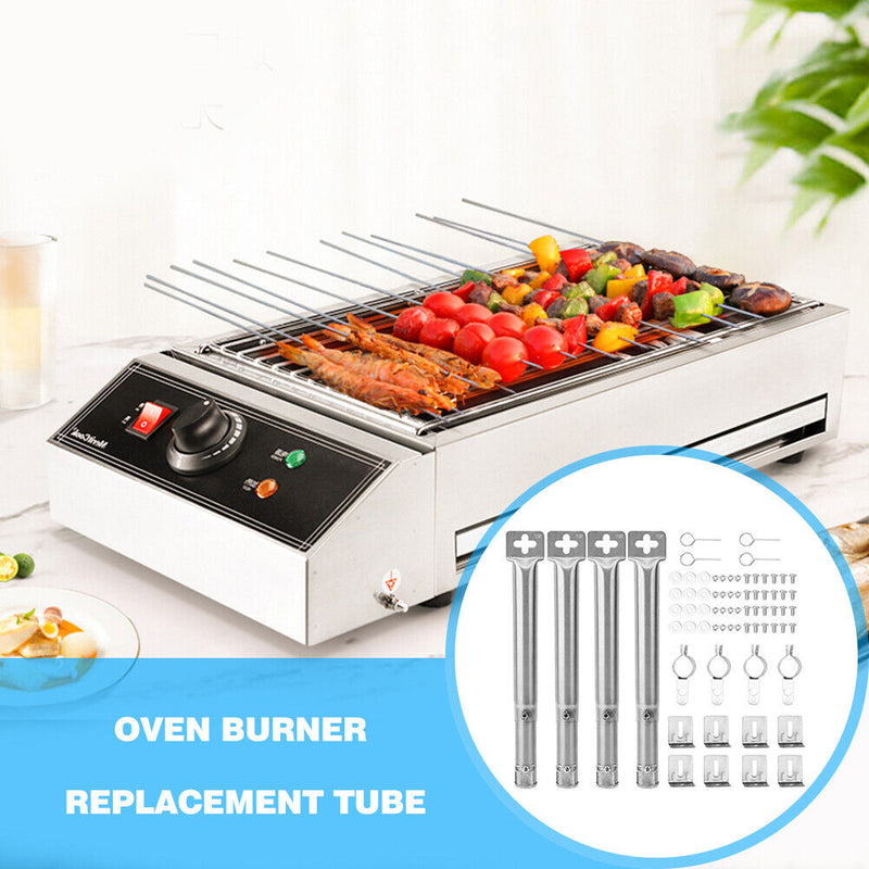 4pcs Front to Rear Grill Inflamer Tube High Temperature Resistant Grill Pipe