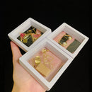 10pcs Floating Display Stands Clear Jewelry Necklace Box (White 7x7x2cm) Newly