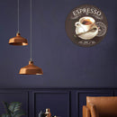 Round Coffee Tin Plate Drawing Artworks Metal Cafe Garage Retro Door Sign Poster