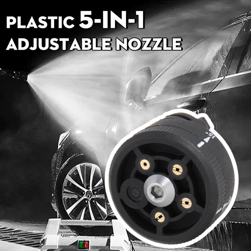 Plastic 5 in 1 Adjustable Nozzle for 1/4inch High Pressure Cordless Washer Clea`
