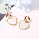 Heart Pendant Earrings Round Metal Geometric Women Ear Drop Jewelry (01)