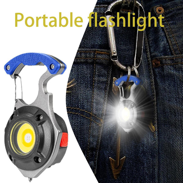 Multi-function LED Flashlight Outdoor Keychain Light Strong Magnet Screwdriver.