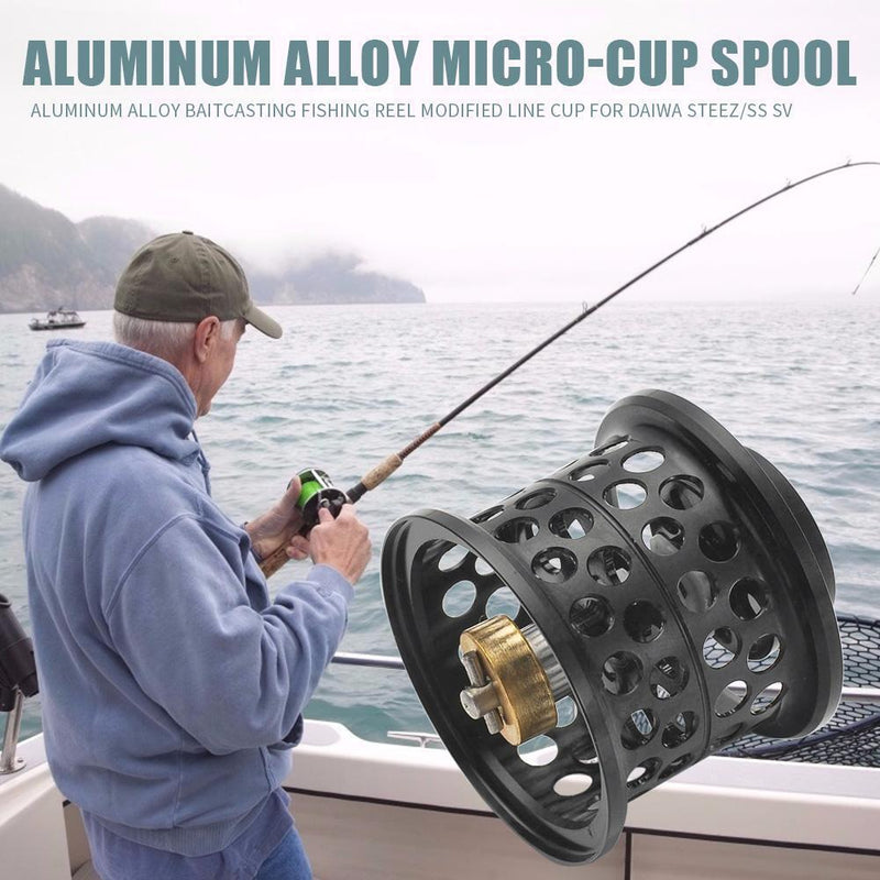 Low Profile Casting Fishing Reel Modified Line Cup for DAIWA Steez (Black) Newly