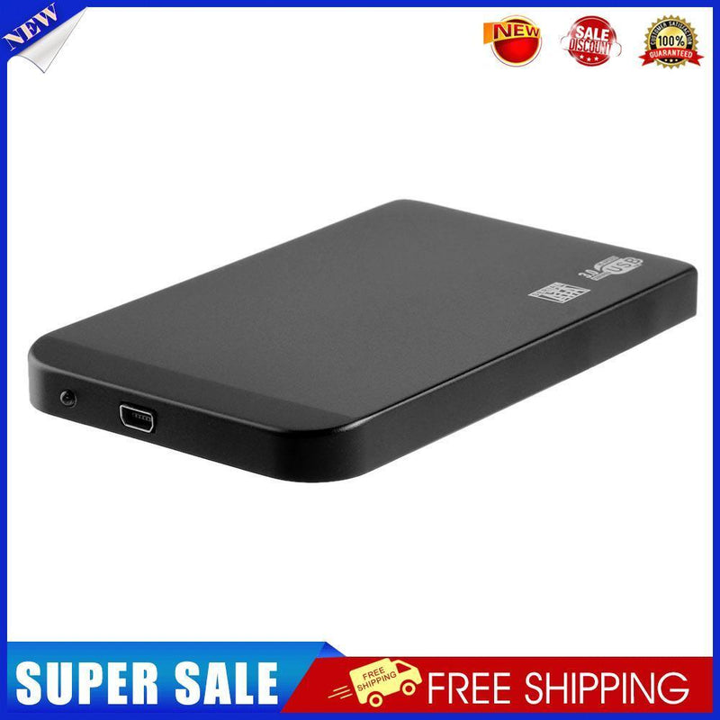 Ultra Thin 2.5in USB3.0 SATA SSD HDD Hard Drive Case Aluminum Box (Black)