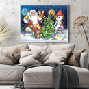 Santa Oil Paint By Numbers Drawing DIY Coloring Picture Hand Painted Wall Arts