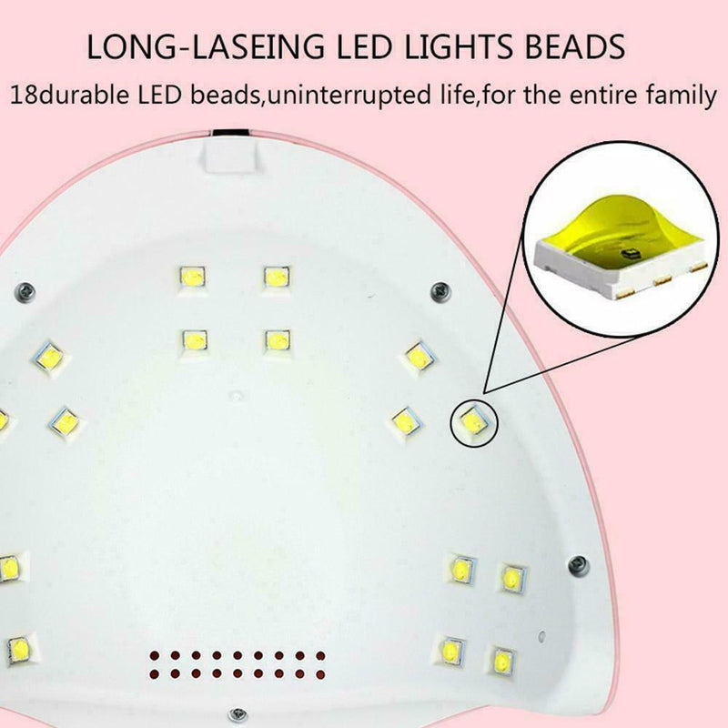 54W Nail Lamp UV LED Nail Lamp 36 Lights Gel Polish Dryer Tool Curing Nail L7C9