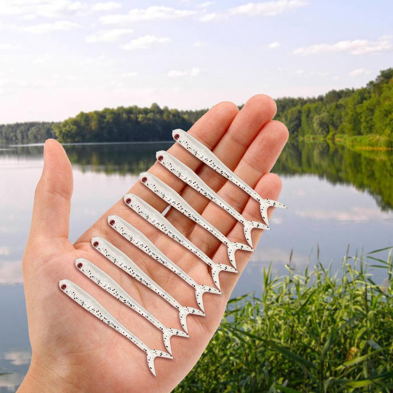 8pcs/lot Soft Fish Fork Tail Fishing Lures Artificial 1.7g 8cm Bionic Baits F