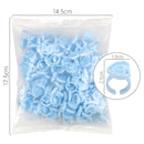 100pcs Heart Eyelash Extension Glue Ring Holder Eyelash Glue Cup (Blue)