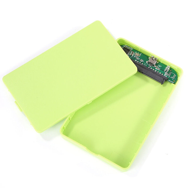 2.5 inch USB2.0 SATA HDD Hard Disk Drive External Portable SSD Case (Green)