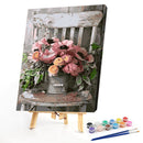 Frameless Painting By Numbers Kit Flowers On Chair DIY Drawing On Canvas Cr